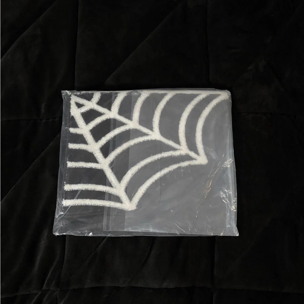 Black and White Spiderweb Bath Mat